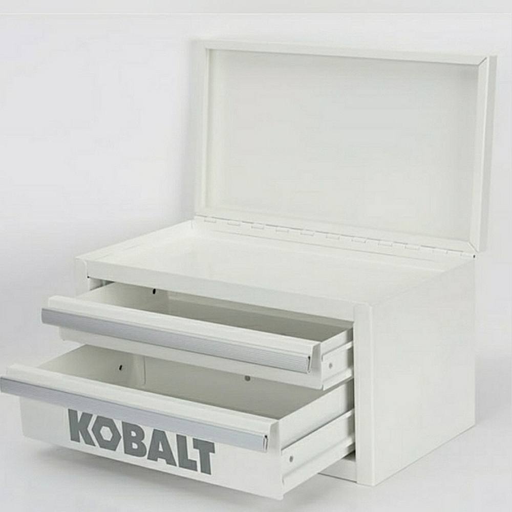 Kobalt Mini Tool Chest Make Up Organizer Craft Supplies White Metal Silv…